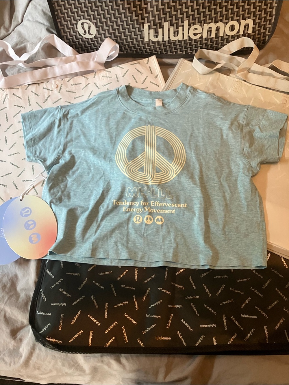 NWT Lululemon x Madhappy Cates Tee, Sz 4, Heathered Cirrus Blue